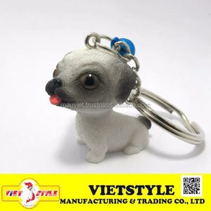 Mascotte de porte-clés en résine de style chien artificiel vietnamien avec souvenir de couleur personnalisable pour accrocher des serrures de porte et plus - Product Image 2