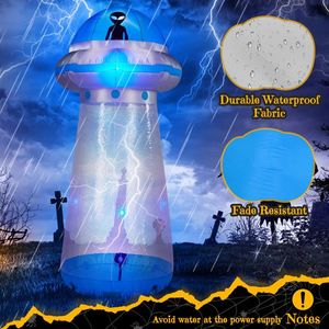 8.8 FT Halloween Fun Tall UFO Inflatable Yard Decoration with LED Lights Built-in Stand for Outdoor Holiday Decorations - Product Image 6