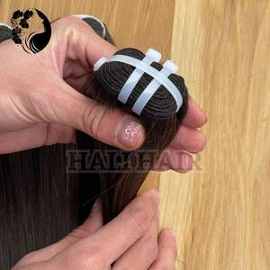 Extensions de cheveux lisses à trame vietnamienne Super Double Drawn Single Drawn de haute qualité 100% Human Remy Texture Silky No Dedding - Product Image 5