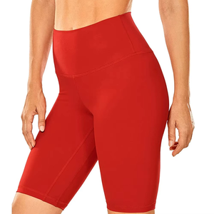ฤดูร้อนผู้หญิงชุดกีฬาลำลองเอวสูงสีแดงกางเกงขาสั้นกระชับยืดพอดีกางเกงขาสั้นสีแดงโยคะวิ่งออกกำลังกายชุดกีฬา - Product Image 1