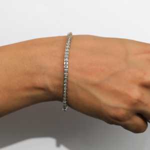 Classic 4.40ct Round Cut Lab Grown Diamond Tennis <b>Bracelet</b> 9K 14K 18K <b>Solid</b> Gold IGI Certified E Color Clarity VVS - Product Image 3
