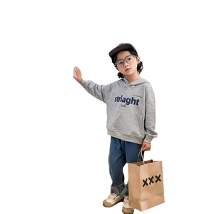 Sweat-shirt à capuche gris pour bébés garçons, pull imprimé avec lettres, manches longues, décontracté, Vintage, respirant, automne - Product Image 1