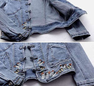 Veste en jean pour femme personnalisée avec logo, 100 % coton respirant, boutonnée, style streetwear, haute qualité, faible MOQ - Product Image 4