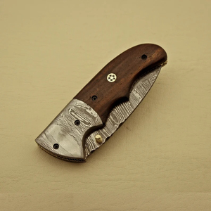 Navaja Plegable Multiusos con Hoja de Acero de 20.8cm, Punta de Gota, Perilla de Pulgar, Mango de Madera, Diseño Artístico, 0.5mm, 6.7in de Longitud Total, Afilada - Product Image 3