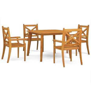 Ensemble de salle à manger de jardin de taille moyenne en bois d'acacia massif, collection bois naturel - Product Image 2