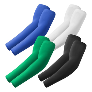 Manchons de protection solaire UPF50+ unisexes en polyester couleur unie pour hommes, manches longues, disponibles en bleu, blanc, vert, noir et plusieurs couleurs, collection 2026 - Product Image 1