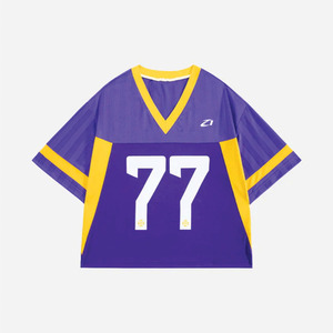 Retro Jersey American Football Custom Jersey T-shirt Men Mesh Polyester Loose Fit Boxy Cropped Football Sports T Shirt DTG Print - Product Image 6