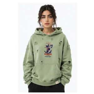 <b>Top</b> Quality Brand Name Women <b>Distressed</b> Hoodie Made With Soft Durable Fabric Comfortable Fit Trendy <b>Distressed</b> Style And Everyd - Product Image 1