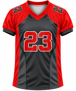 Camiseta de Fútbol Americano Sublimada Personalizada, Cuello en V, Manga Corta, Uniforme de Equipo de Malla - Product Image 1