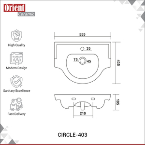Exportador Indio Ofrece Lavabo de Cerámica Blanca de Alta Calidad para Montar en la Pared, para Compradores Serios - Product Image 3