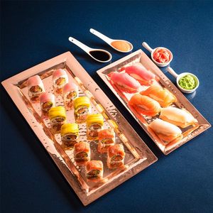 Gran Demanda en Oferta: Bandejas Rectangulares de Cobre Puro Ecológicas y Pulimentadas de Grado Alimenticio para Regalos, Aperitivos, Bebidas y Fiestas - Product Image 1