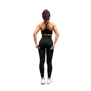 Ensemble de yoga pour femmes avec logo personnalisé, ensemble de sport respirant uni, tenue de sport pour la salle de sport, short taille haute, manches zippées - Product Image 2