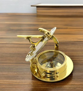Reloj Solar Náutico de Latón Antiguo con Brújula, Técnica Pulida, Reloj Solar de Metal en Caja, Envío Rápido, Idea de Regalo - Product Image 3