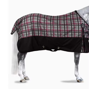 Vente flash : couvertures pour chevaux personnalisables, respirantes, imperméables, légères, en polyester, avec logo et marque personnalisés, haute qualité, nouvelle collection hiver. - Product Image 4