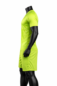 Conjunto de Uniforme de Fútbol Verde Neón Personalizado, Camiseta y Pantalones Cortos de Fútbol Sublimados para Hombre, Secado Rápido, Transpirable, 100% Poliéster - Product Image 5