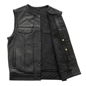 2026 OEM Custom Men's Customized Logo Printed Reversible Leather Vest Lightweight Outer Wear High Quality - Product Image 3