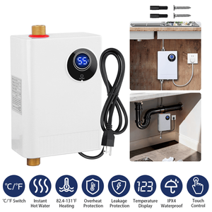 Chauffe-eau électrique instantané sans réservoir 3000W avec écran LCD, étanche IPX4, avec interrupteur 82,4-131 degrés F/°C - Product Image 6