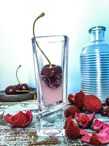 1.8 oz desain Modern persegi <span class=keywords><strong>Shot</strong></span> Set kaca 4 transparan tebal bawah wiski dan air anggur kaca dengan gaya unik - Product Image 3