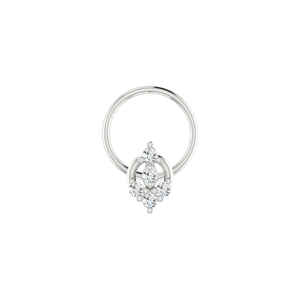 14K Or Marquise Floral Drop Design 0.06ct Diamant Naturel Nez Pin Fine Piercing Bijoux - Product Image 3