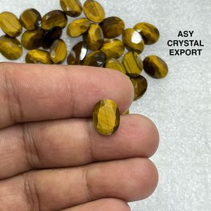 Piedras sueltas de ojo de tigre natural de alta calidad, cabujón ovalado facetado, venta al por mayor para la fabricación de anillos, pendientes y colgantes. - Product Image 5