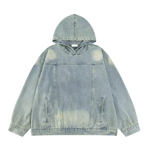 Jeans de Moda Masculina de Alta Calidad, Sudadera con Bordado y Efecto Desgastado por el Sol, Sudaderas Urbanas para Hombre - Product Image 1