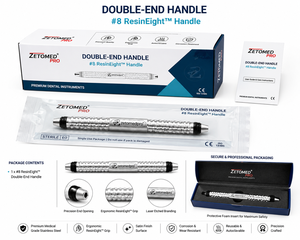 #8 ResinEight™ Double-End Dental Instrument Handle Stainless Steel Zetomed Pro - Product Image 5