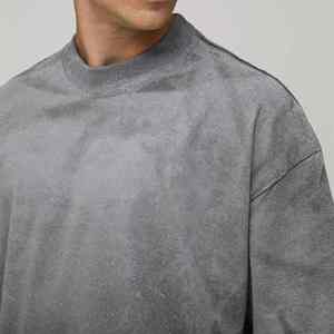 T-shirt Homme Oversize Personnalisé Hip Hop Délavé Effet Soleil Écologique Séchage Rapide Décontracté Streetwear Été - Product Image 5