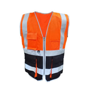 Chaleco de seguridad reflectante de alta visibilidad con 5 puntos de liberación rápida, ANSI Clase 2, transpirable, con bolsillos de malla y cierre de velcro - Product Image 1