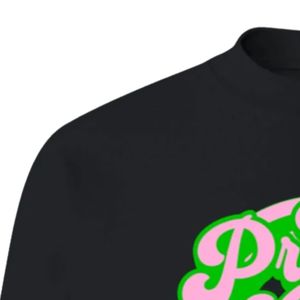 Sweat-shirt à col rond graphique Black Pretty Girl Vibes, manches longues, poignets côtelés, décontracté, en polaire pour femme, pour tous les jours, style streetwear - Product Image 2