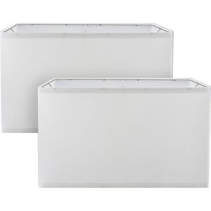 Paralume Pieghevole Bianco a Ragnatela, Design Rettangolare 28+43 cm (L) x 28+43 cm (A) x 25 cm (H) per Arredamento Interno - Product Image 1