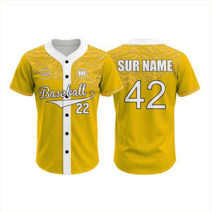 Camisetas de Béisbol Juveniles Personalizadas con Bordado, Doble Tejido, Sublimadas, Estilo Jersey, con Botones y Malla - Product Image 5