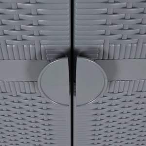 Grand meuble de rangement de jardin en polypropylène gris, résistant à l'eau, pour extérieur - Product Image 6