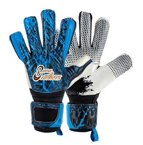 Gants de gardien de but de qualité supérieure avec design imprimé intégral sur le devant et le dos, paume en latex doux gaufré et coupe ajustée positive - Product Image 1