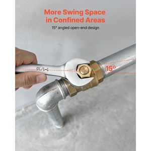 Set di chiavi combinate metriche SAE da 44 pezzi, a 12 punte con anello a bussola e apertura angolata a 15 gradi, include chiave da 32 mm - Product Image 4