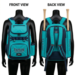 Premium polyester women baseball sports bag maroon color panel design durable custom embroidery logo travel <b>training</b> <b>backpack</b> - Product Image 5