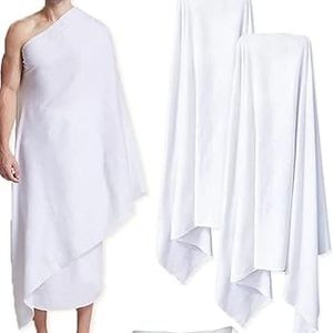 Tela 100% algodón puro para Ihram, toalla Ihram para hombres musulmanes, Thobe Ehram personalizado para oración en Arabia Saudita, 2 piezas transpirables - Product Image 2