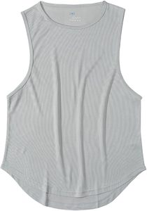 Débardeurs de sport pour hommes, coupe ajustée, respirants, avec logo personnalisé brodé, en polyester/coton, pour la gym, prix usine - Product Image 3
