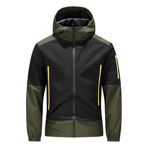 Chaqueta Cortavientos Impermeable con Capucha y Bloques de Color para Hombre 2025, OEM, para Senderismo al Aire Libre, Deportiva, con Cremallera Completa y Múltiples Bolsillos, Venta al Por Mayor - Product Image 3