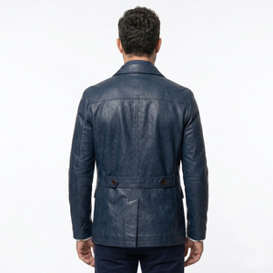 Men's Premium <b>Leather</b> Coat Business <b>Blazer</b> Men Full Sleeve Turn Down Collar <b>Leather</b> <b>Blazer</b> Men's <b>Leather</b> Coat for Office - Product Image 2