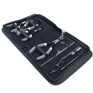 Kit d'outils professionnels pour extensions capillaires avec pince à bandes adhésives, outil de sertissage pour micro-anneaux, rasoir à cheveux et peigne à queue pour séparation - Product Image 1