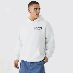 Sudaderas con Capucha Blancas Extra Grandes con Logotipo Personalizado, Sudaderas Deportivas Casuales Unisex de Estilo Urbano, 100% Algodón - Product Image 1