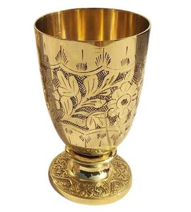 Vaso de vidrio tipo tumbler Lassie para bebidas frías, vaso de chupito de latón, logotipo personalizable, 100% hecho a mano, vaso de alta calidad, precio mayorista. - Product Image 1