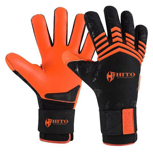 Gants de gardien de but de football extensibles en latex allemand noir et orange, design personnalisé, avec latex allemand de 4 mm - Product Image 5