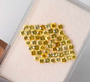 Zafiro amarillo natural redondo de 3 mm, piedra preciosa suelta calibrada para la fabricación de joyas, tamaño Melee. - Product Image 2