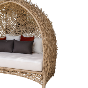 ARTERRA Chaise longue de luxe moderne en teck avec baldaquin pour piscine et plage, coussins résistants aux UV, idéale pour hôtel - Product Image 2