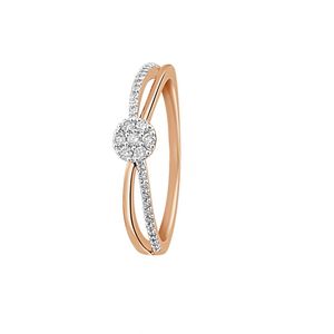 Custom 14K Rose Gold Diamond Cluster <b>Ring</b> Crossover Bypass Split Shank Band <b>Dainty</b> Real Diamond Jewelry Wholesale For Women - Product Image 1