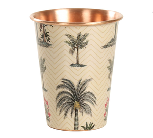 Verre à vin/bière artisanal en cuivre émaillé classique avec motif floral, écologique, pour les fêtes et la maison, idéal comme cadeau - Product Image 3