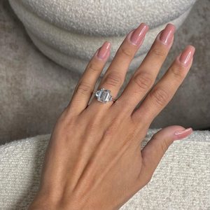 5 Carat Emerald Cut Lab Grown <b>Diamond</b> Gold Engagement <b>Ring</b> for Women | Luxury Solitaire Wedding <b>Ring</b> | Elegant Bridal Fine - Product Image 2