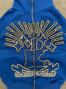Sweat-shirts à capuche personnalisés avec logo imprimé en relief, vente en gros, plusieurs couleurs disponibles, style street punk, unisexe - Product Image 3