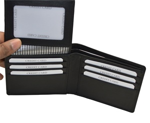 Cartera Bifold de Cuero Genuino para Hombre con Múltiples Ranuras para Tarjetas, Forro a Rayas, Diseño Minimalista, Cierre de Pliegue Corto - Product Image 2